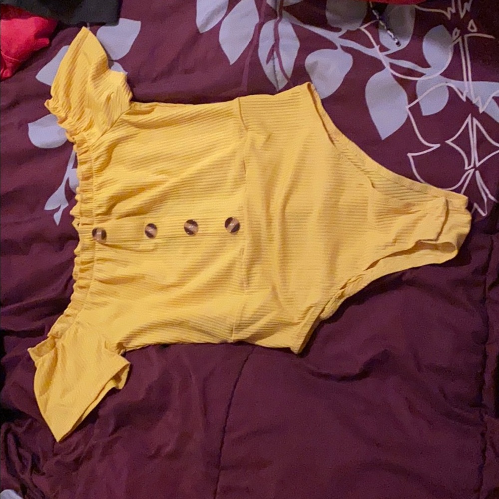 Yellow/gold button up bodysuit! NWT